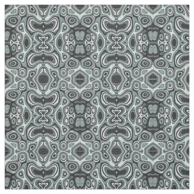 Seafoam Green Gray Bali Batik Style Muster Stoff (Muster)