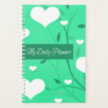 Seafoam Green Hearts Happy Planner