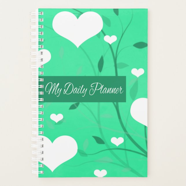 Seafoam Green Hearts Happy Planner Planer (Vorderseite)
