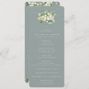 Seafoam Green Snowberry+Eucalyptus Bouquet Wedding Programm