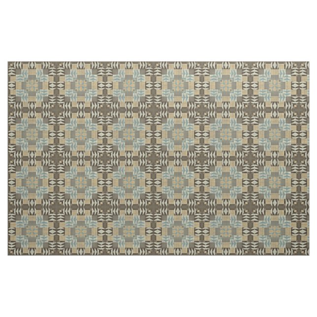 Seafoam Green Taupe Beige Dunkelbraun Ethnic Look Stoff (Fat Quarter (45,7 x 55,9 cm))