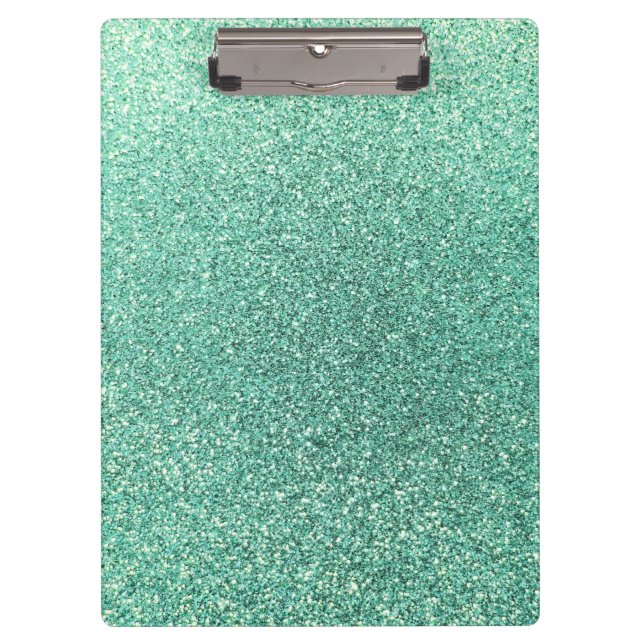 Seafoam grüner Glitter Klemmbrett (Vorderseite)