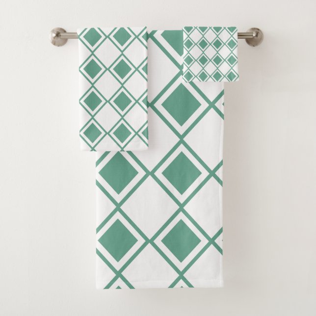 Seafoam Harlequin Badhandtuch Set (Insitu)