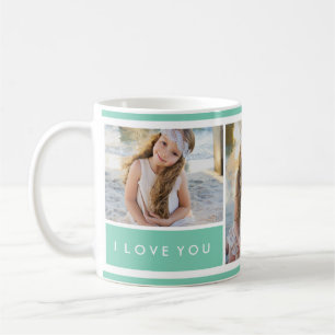 Seafoam I Liebe You Foto Collage Mug Kaffeetasse