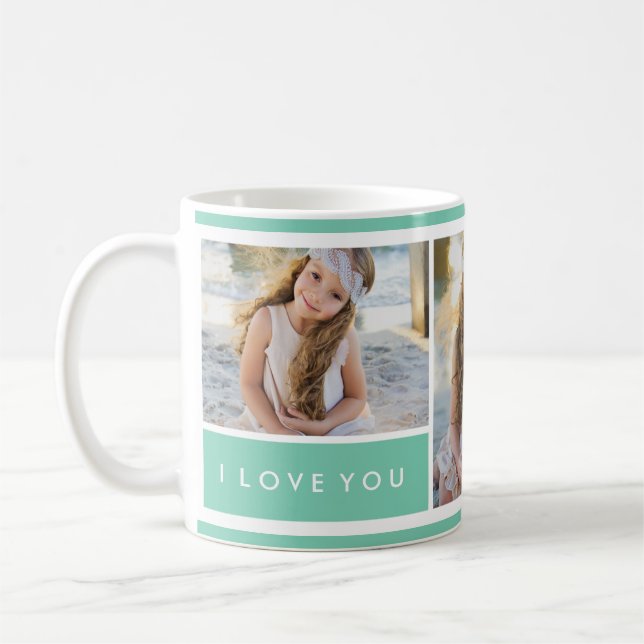 Seafoam I Liebe You Foto Collage | Mug Kaffeetasse (Links)