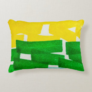 Seafoam Lilac Boho Hand Drawn Stroke. Fuchsia Hot  Dekokissen