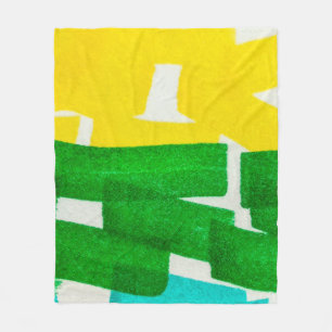 Seafoam Lilac Boho Hand Drawn Stroke. Fuchsia Hot  Fleecedecke