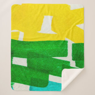 Seafoam Lilac Boho Hand Drawn Stroke. Fuchsia Hot Sherpadecke