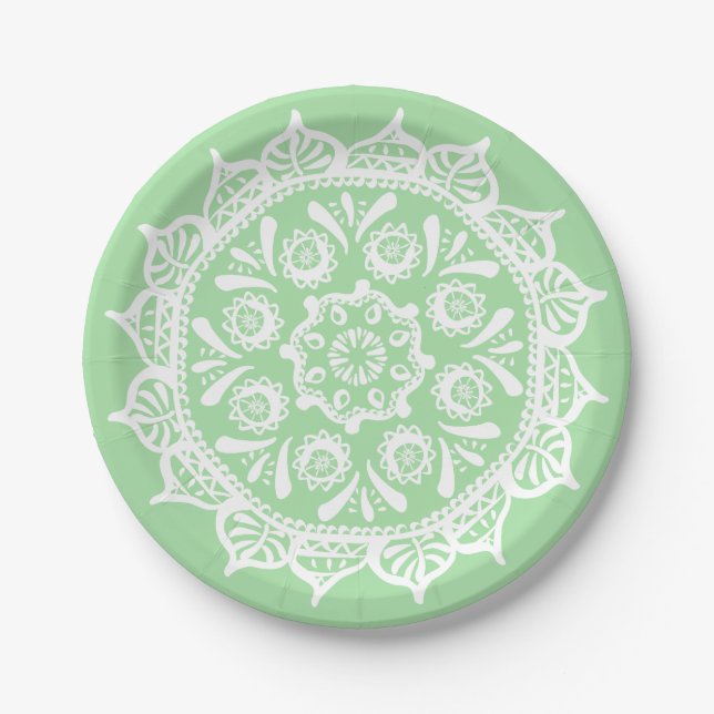 Seafoam Mandala Pappteller (Vorderseite)