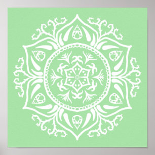 Seafoam Mandala Poster