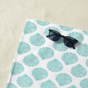 Seafoam Seashell Pattern Strandtuch