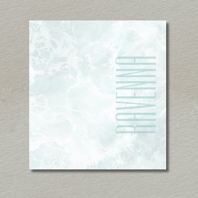 Seafoam Silver Opacity Elegant Custom Script Name Notizblock (Von Creator hochgeladen)