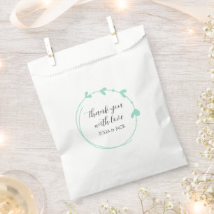 Seafoam Simple Heart Wreath Wedding Geschenktütchen