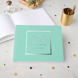 Seafoam Simple Stylized Letting Wedding Gästebuch