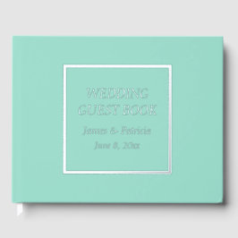Seafoam Simple Stylized Letting Wedding Gästebuch
