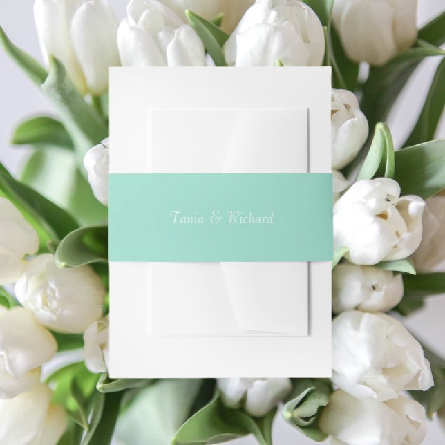 Seafoam Simple Stylized Name Wedding Einladungsbanderole (In Situ Wedding)