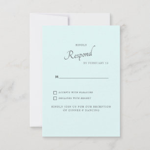 Seafoam Simple Wedding RSVP Einladung