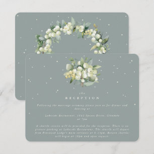 Seafoam Snowberry+Eucalyptus Bouquet Empfang Begleitkarte