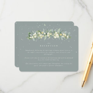 Seafoam Snowberry+Eucalyptus Garland Empfang Begleitkarte