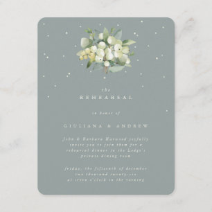 Seafoam Snowberry+Eukalyptus Wedding Probe Begleitkarte