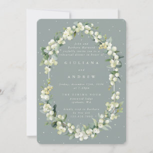 Seafoam Snowberry+Eukalyptus Wedding Probe Einladung