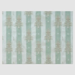 Seafoam Stiped Velvet-Look Diamond Trees Seidenpapier