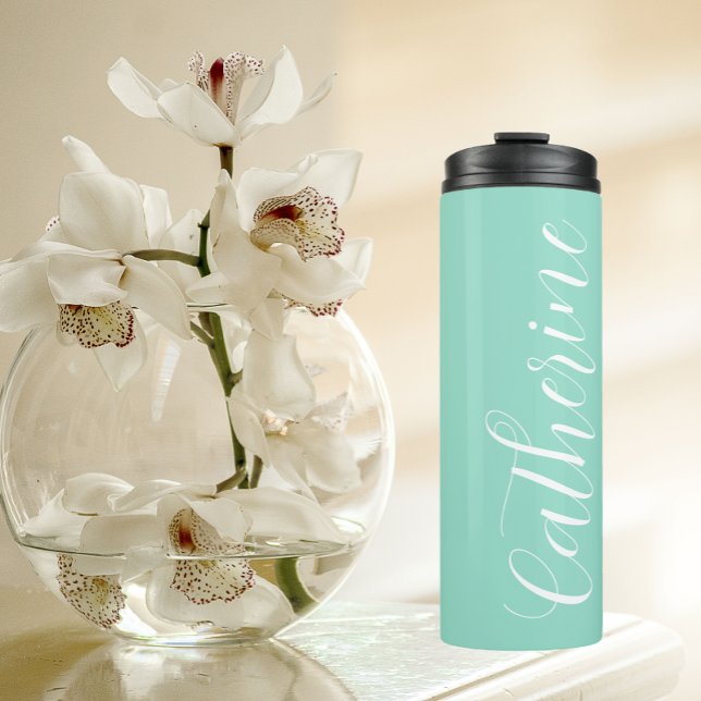 Seafoam Stylized Wedding Bridesmaid Thermosbecher (In Situ)