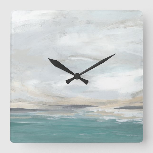 Seafoam Vista Quadratische Wanduhr (Vorderseite)