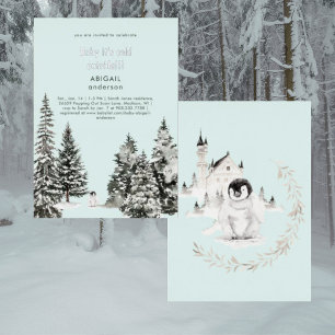 "Seafoam Winter Baby It's Cold Outside Baby Silber Folieneinladung