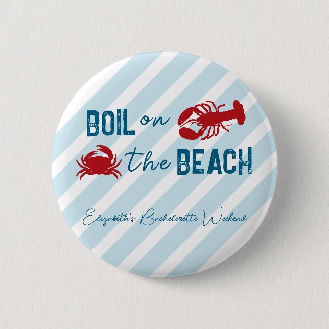 Seafood Boil Bachelorette Party Button (Vorderseite)