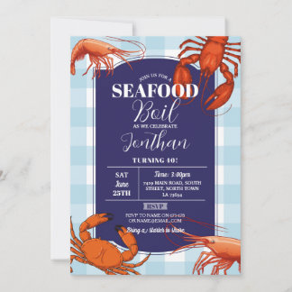 Seafood Boil Geburtstagsparty Krabben Garnelen Hum Einladung