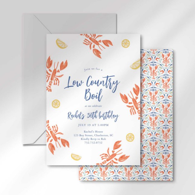 Seafood Boil Hummer Bake Einladung (Von Creator hochgeladen)