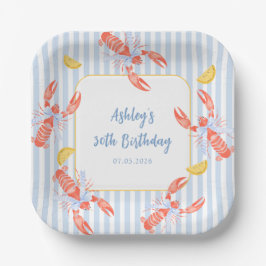 Seafood Boil Lobster Bake Birthday Paper Plates Pappteller