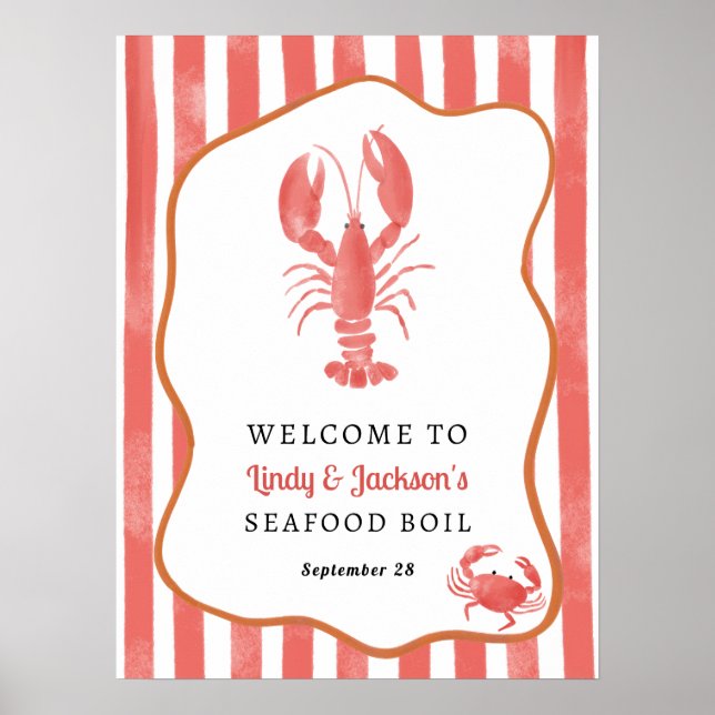 Seafood Boil Welcome Foam Board Poster (Vorne)