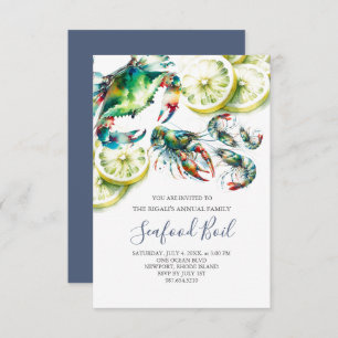 Seafood Booking Family Summer Party Klein Einladung