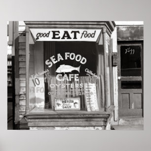 Seafood Cafe, 1937. Vintages Foto Poster