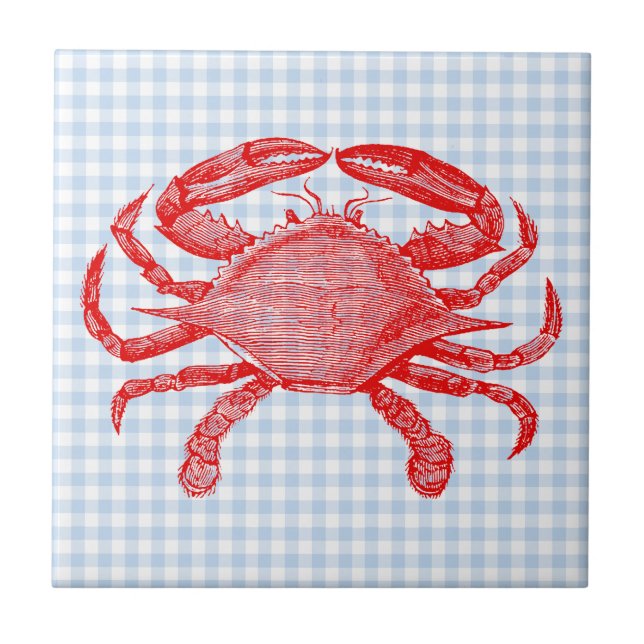 Seafood Crab Picnic Fliese (Vorderseite)