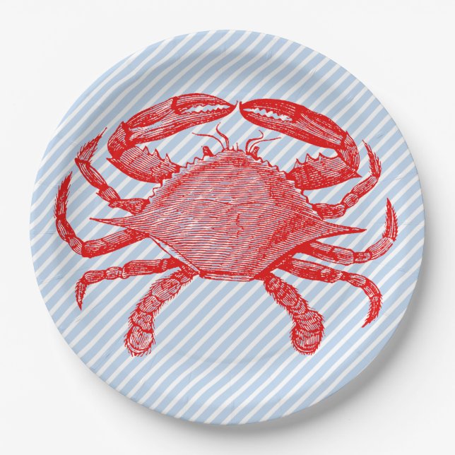 Seafood Crab Picnic Pappteller (Vorderseite)