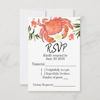 Seafood crail Sommer Party Rsvp Karte