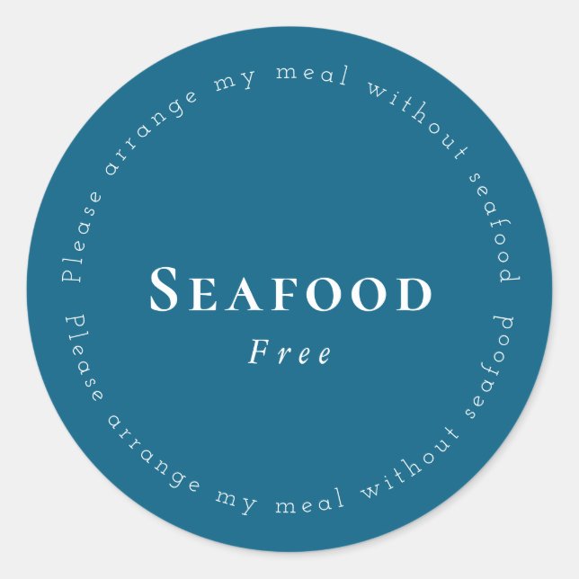 Seafood-Free Request Sticker, Navy - White Runder Aufkleber (Vorderseite)