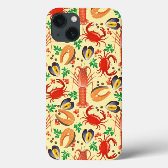 Seafood Pattern Case-Mate iPhone Hülle (Rückseite)