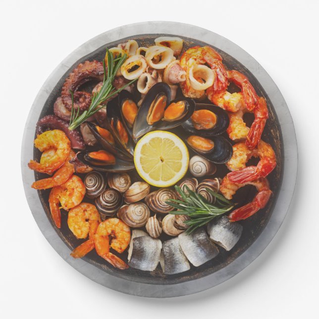 Seafood Platter Pappteller (Vorderseite)