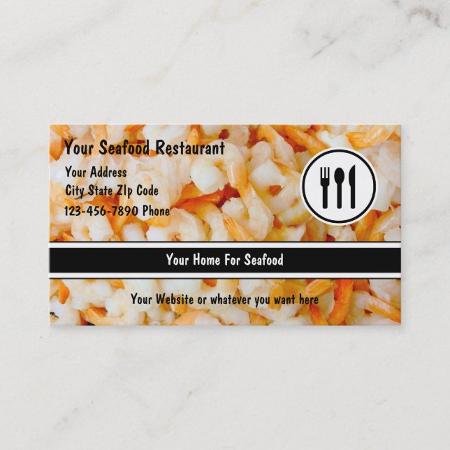 Seafood Restaurant Business Cards Visitenkarte (Vorderseite)