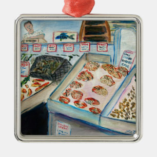 Seafood Sale Ornament (Pike Place - Seattle, WA) Aus Metall