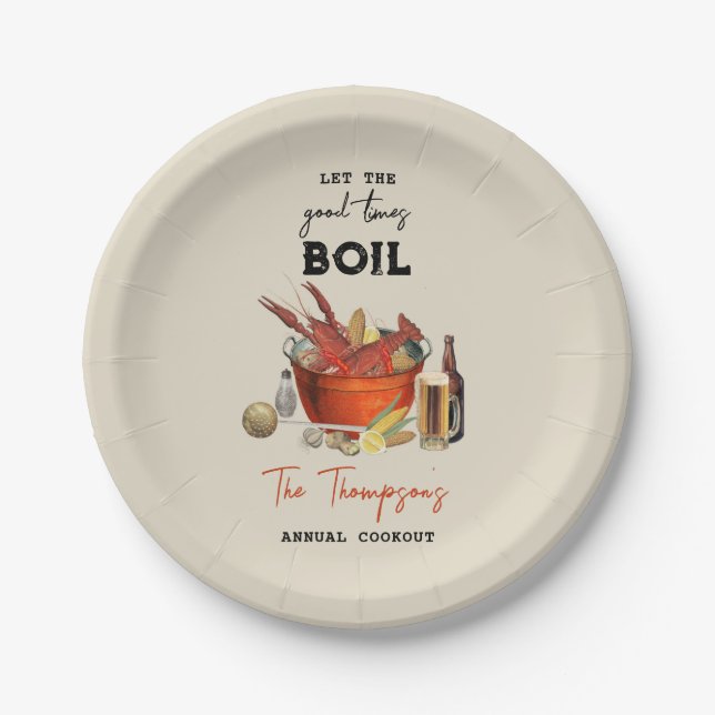 Seafood Summer Annual Crawfish Boil Party Pappteller (Vorderseite)