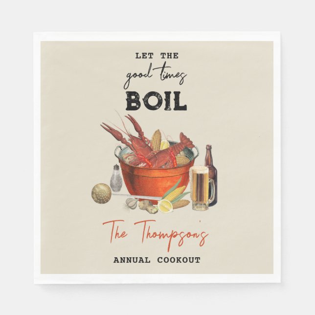 Seafood Summer Annual Crawfish Boil Party Serviette (Vorderseite)