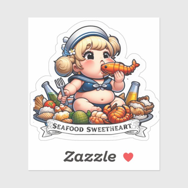 Seafood Sweetheart Sticker - niedlicher Seemann -  (Blatt)