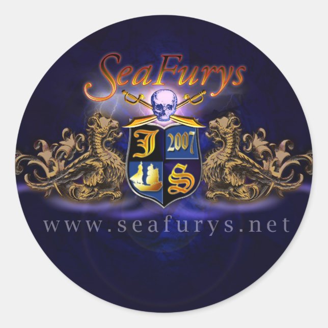 SeaFurys Schild (blau) Aufkleber (Vorderseite)