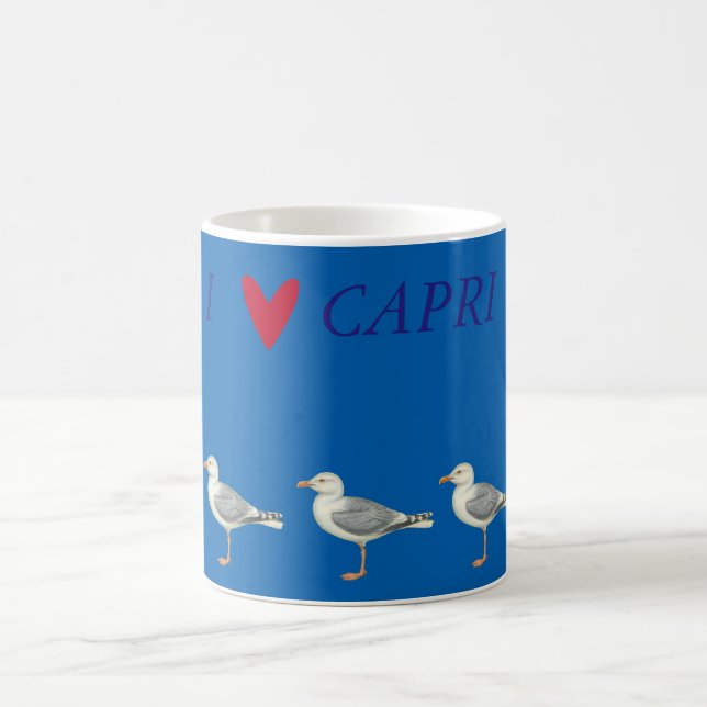 Seageln auf blauem Grund - Capri Kaffeetasse (Mittel)