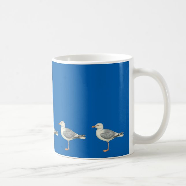 Seageln auf blauem Hintergrund Tasse (Rechts)